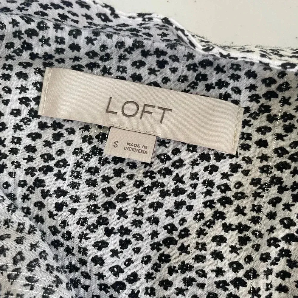 Ann Taylor Loft Women Long Sleeve Cotton Button Up Blouse Shirt Cottagecore 0233 - Image 11