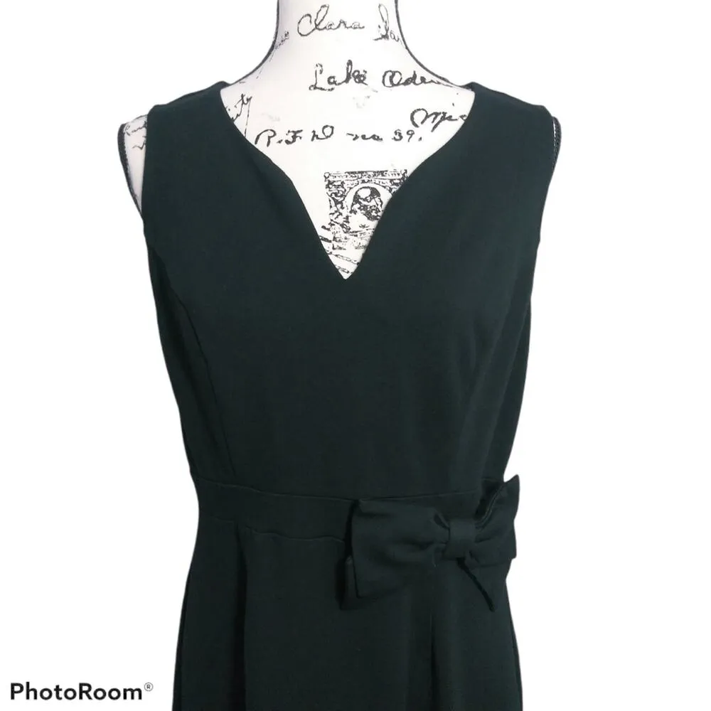 Ava By Le Tote Black Sleeveless Dress Waist Bow Cocktail LBD Size L - Image 2
