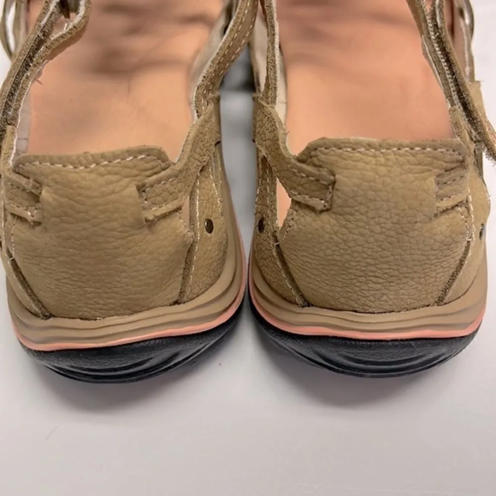 Jambu Women’s Closed Toe Terrain Sandals 8M Taupe Brown Pink Hook & Loop Straps - Image 8