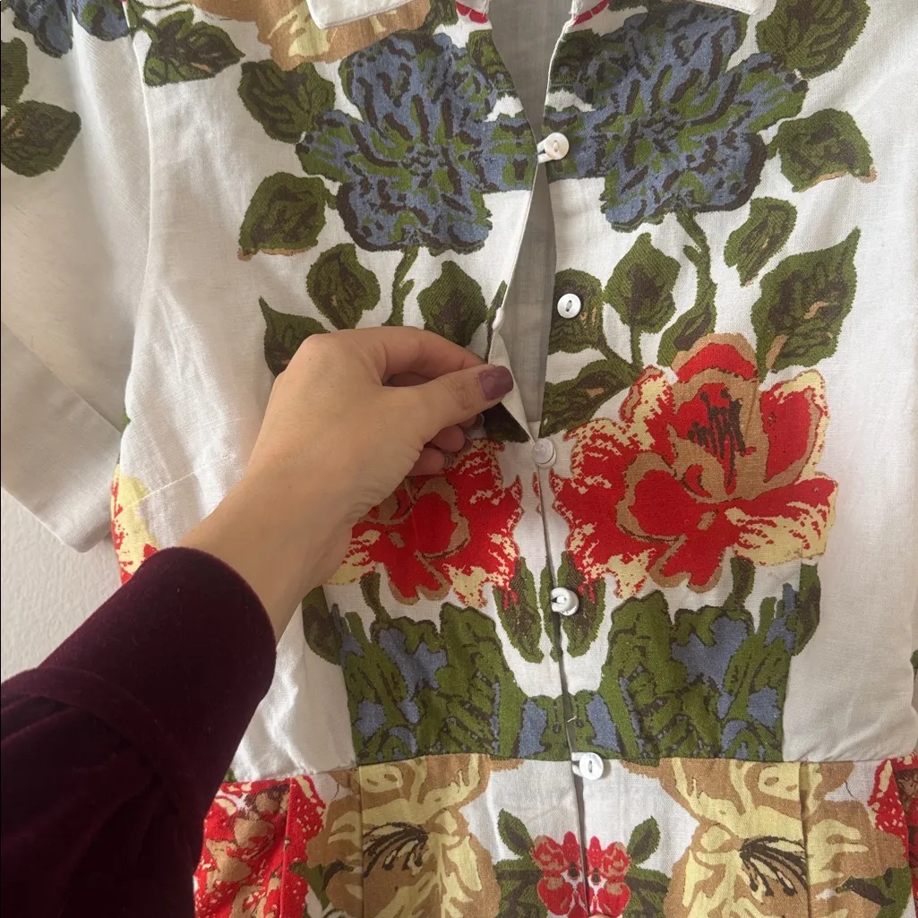 Cleabella Sadle Floral Cotton & Linen Shirtdress, Size X-Small, $278 - Image 15