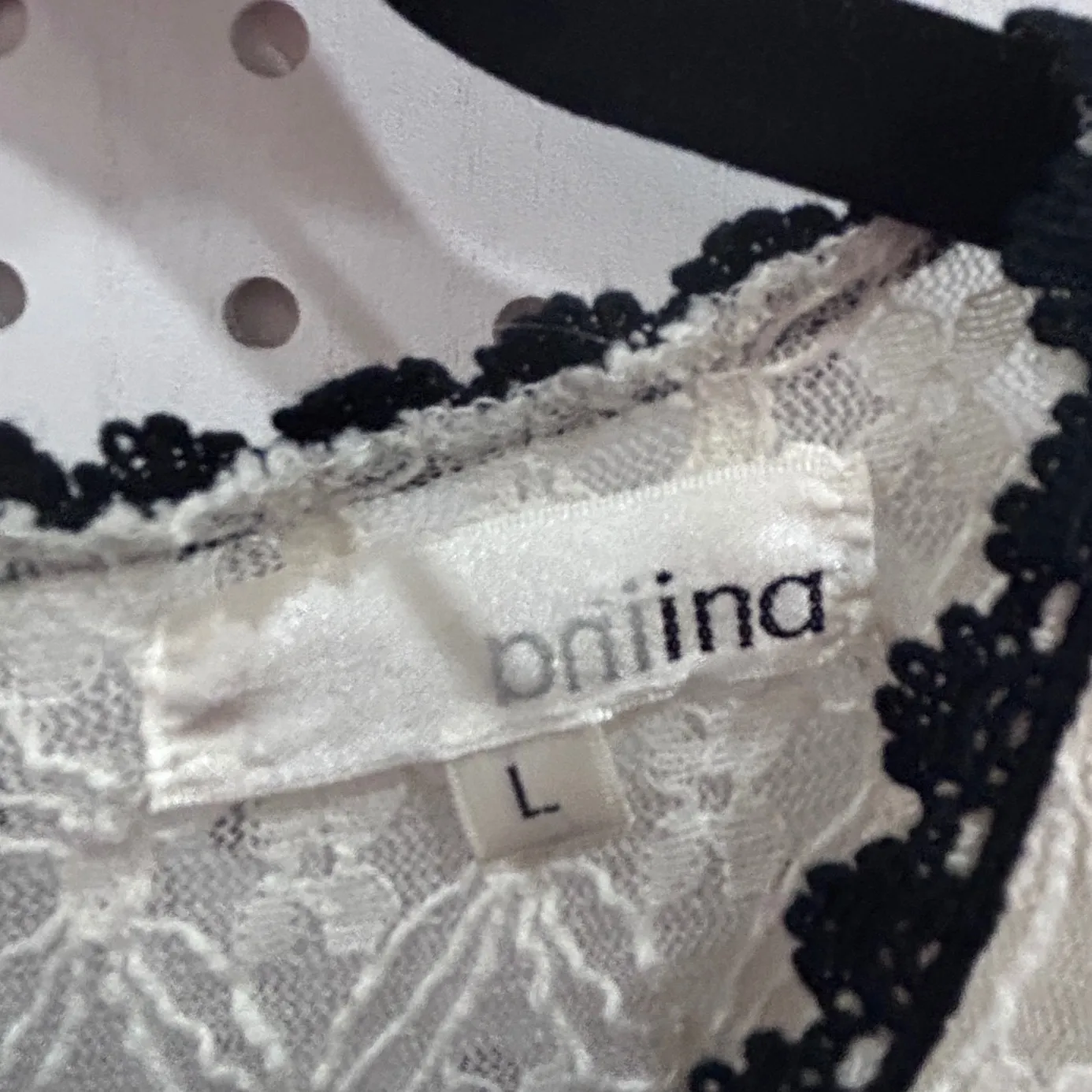 Aniina Lace Dress Black Ivory Sheer Overlay Cutout Back Zipper Size L Size L - Image 5