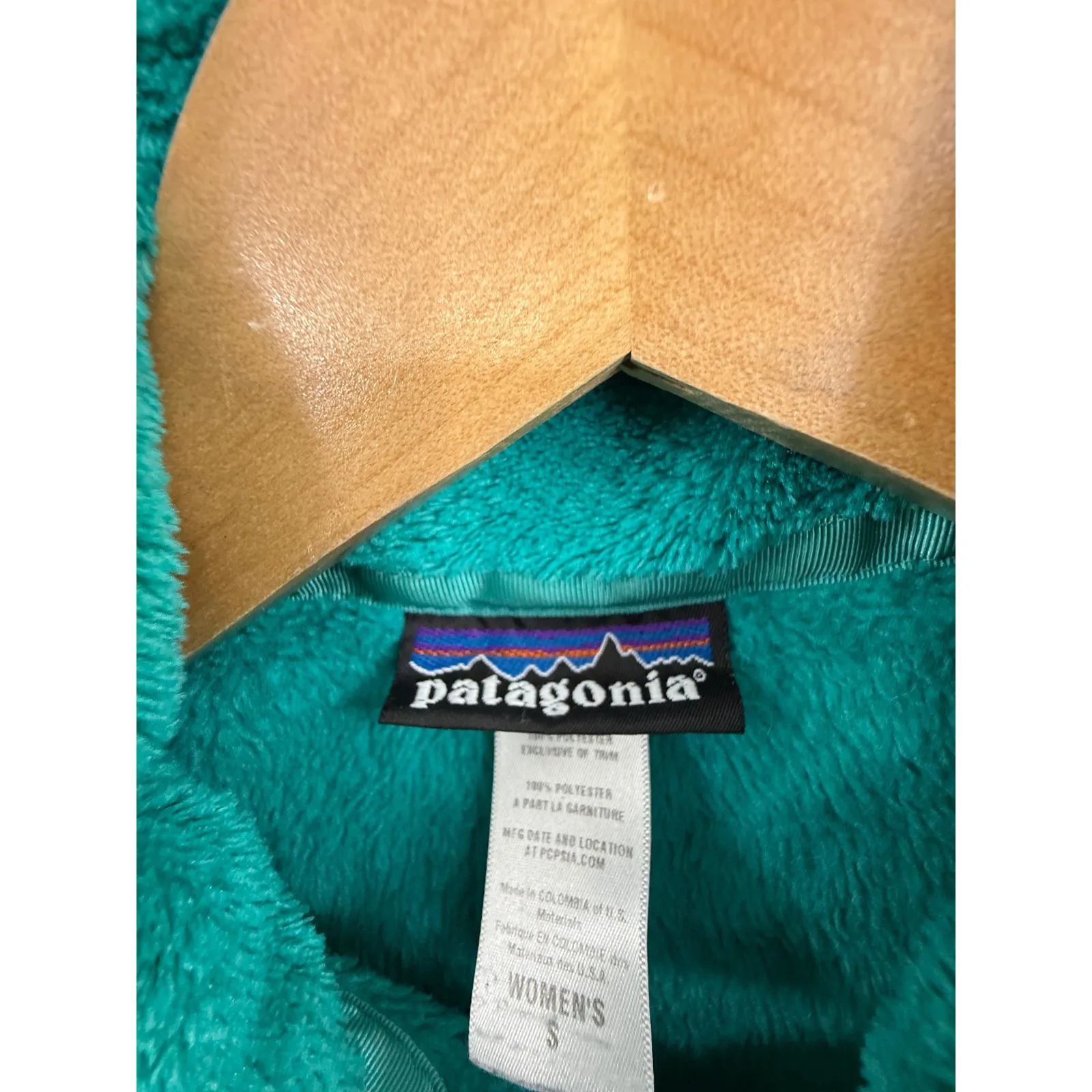 Patagonia  Fleece 1/4 Snap Pullover Jacket Teal Womens Small - Image 3