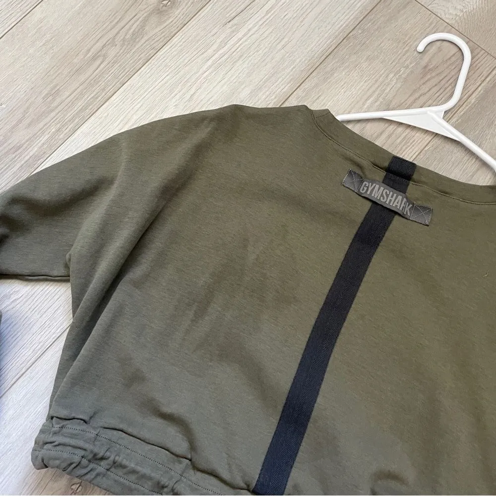 Gymshark Box Utility Sweater Green (Small) workout cropped cutout athleisure - Image 4