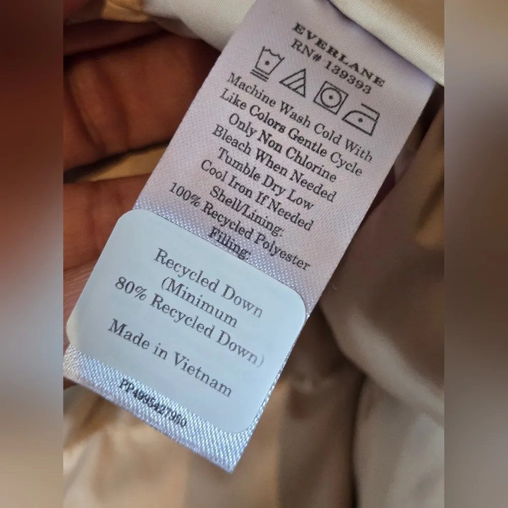 EVERLANE ReNew Military Parka Coat Cashew Beige Drawstring Hood small - Image 14