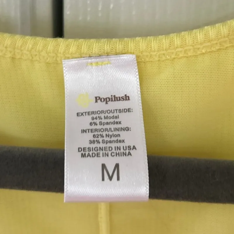 NWT Popilush Lemon Yellow Sculpting Mini Tank Shapewear Dress Size M - Image 4