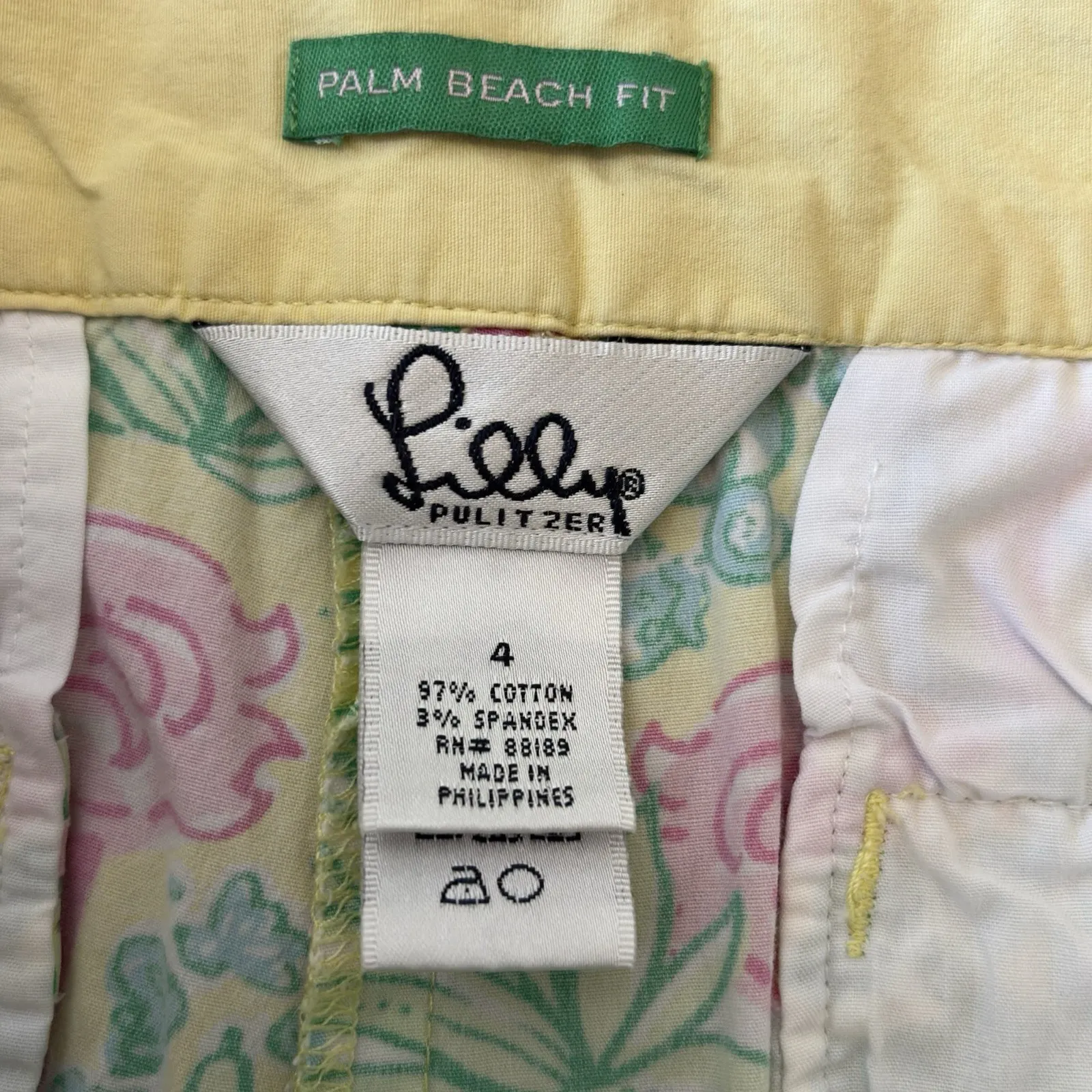 Lilly Pulitzer Palm Beach Fit  Shorts‎ Sz 4 Pink Green Floral Flamingo Stretch - Image 7
