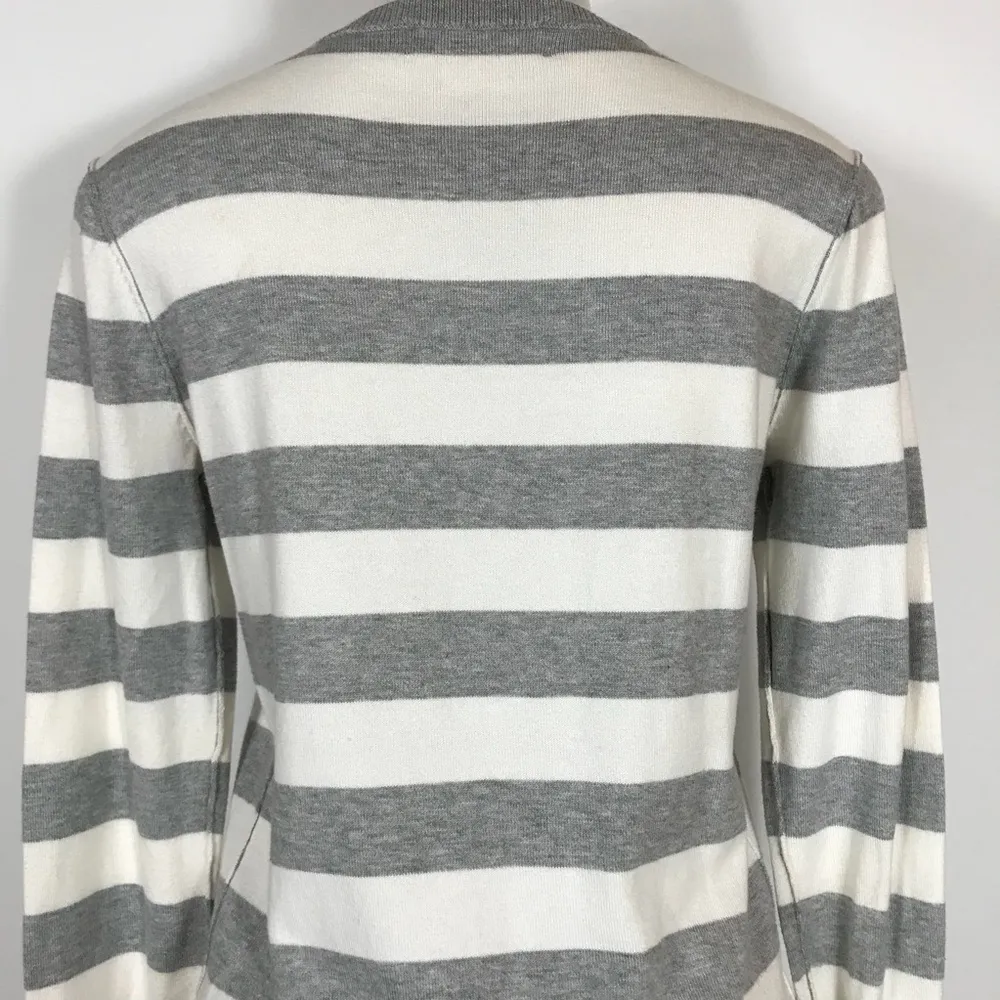 MICHAEL Michael Kors Sweater Size Small Stripe Top Winter Fall Cozy Gray - Image 5