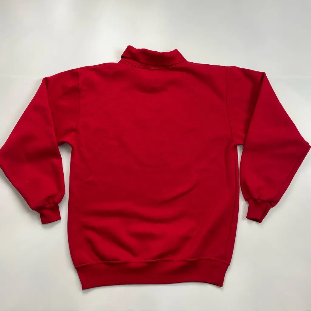 Vintage Giorgio Beverly Hills Sweatshirt Red Collar Top Embroidered Preppy 80s Size M - Image 2