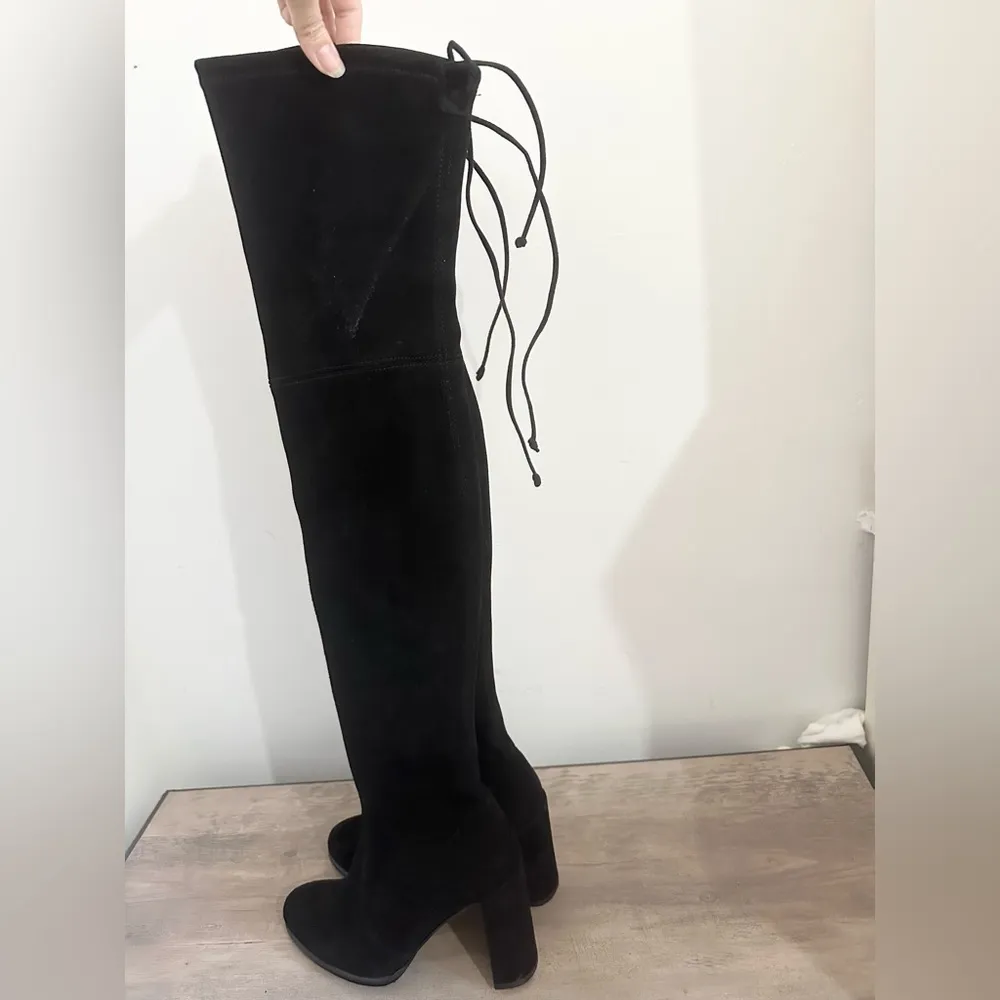 Stuart Weitzman Highchamp Velvet Over-the-Knee Boot Black size 6 women suede - Image 2