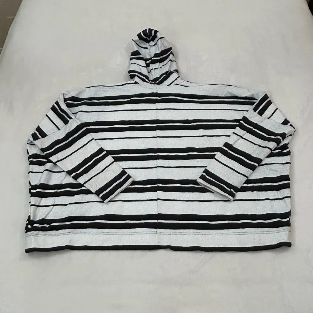 Mossimo Supply Co. Love Pink Black White Striped Oversized Hoodie Sweatshirt XXL Size 2X - Image 10
