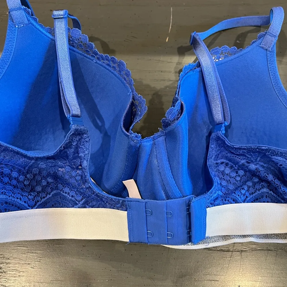 Victoria’s Secret Blue Lace & Logo Perfect Shape Underwire Bra - Image 9