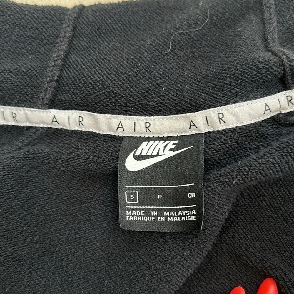 Nike Air Black & Neon Yellow Volt Zip Up Cropped Hoodie Sweatshirt Size Small - Image 9