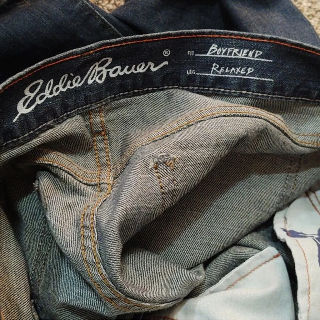 Eddie Bauer Women’s Buffalo Plaid Distressed Jeans, Sz 10 - Image 6