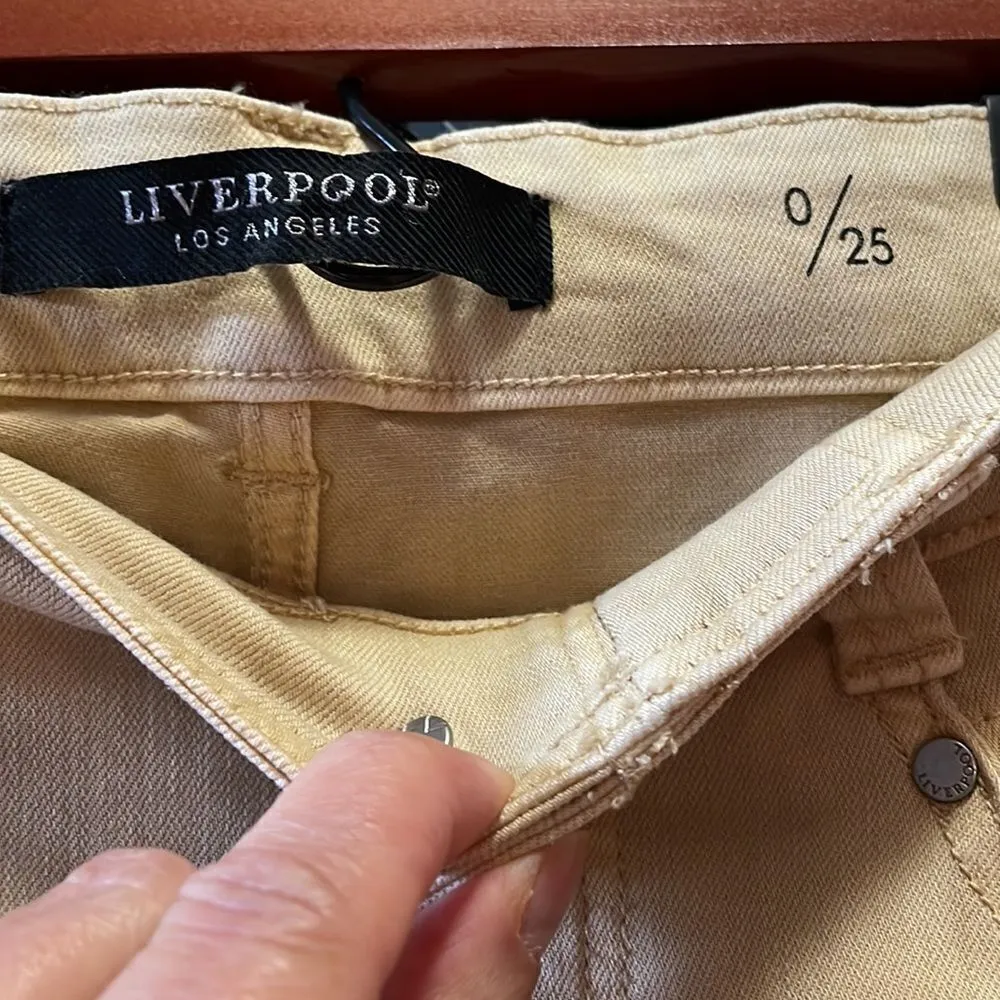 Liverpool Gia Glider The Crop Skinny Pull On Jean in Dijon Yellow, NWT - Image 5