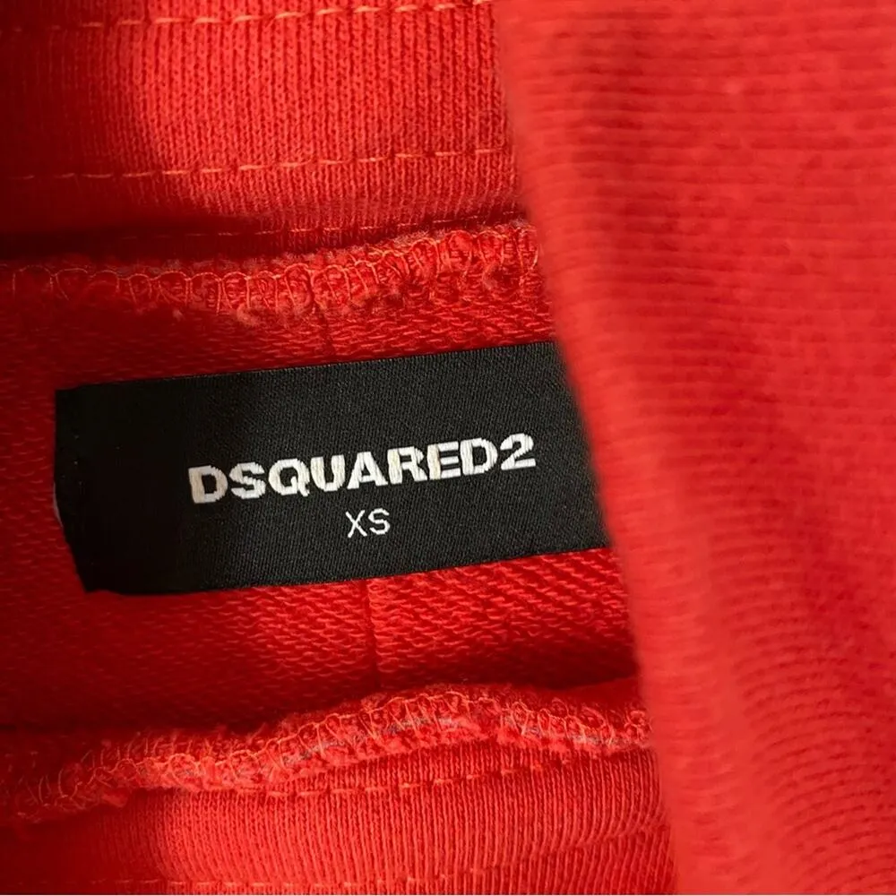 Dsquared2 Red Cowl Neck Sweatshirt Camp 1996 Tomato size XS - Image 8