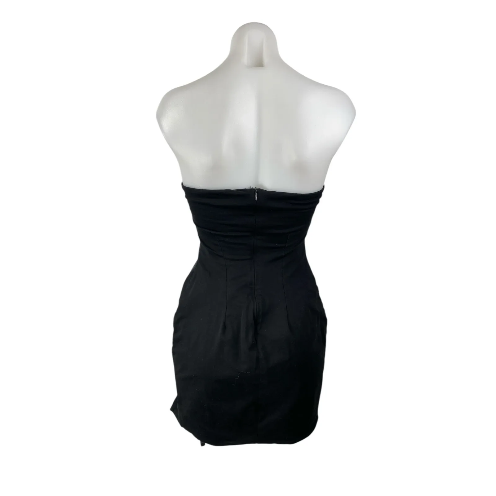 By The Way Black Strapless Tube Bandeau Slit Sleeveless Mini Bodycon Dress Sz S - Image 2