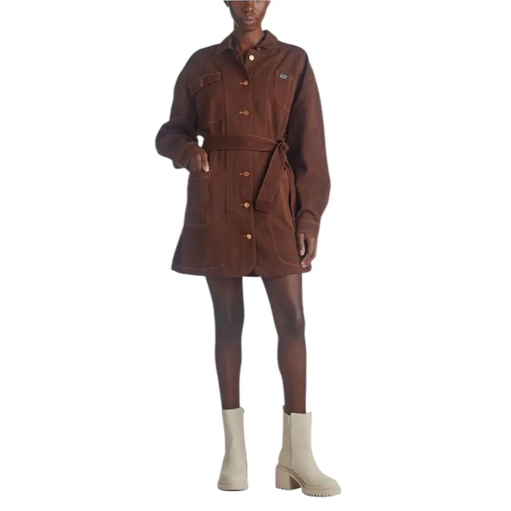 NWT The Fifth Label Denim Cathedral Belted Mini Utility Dress Brown Size S - Image 12