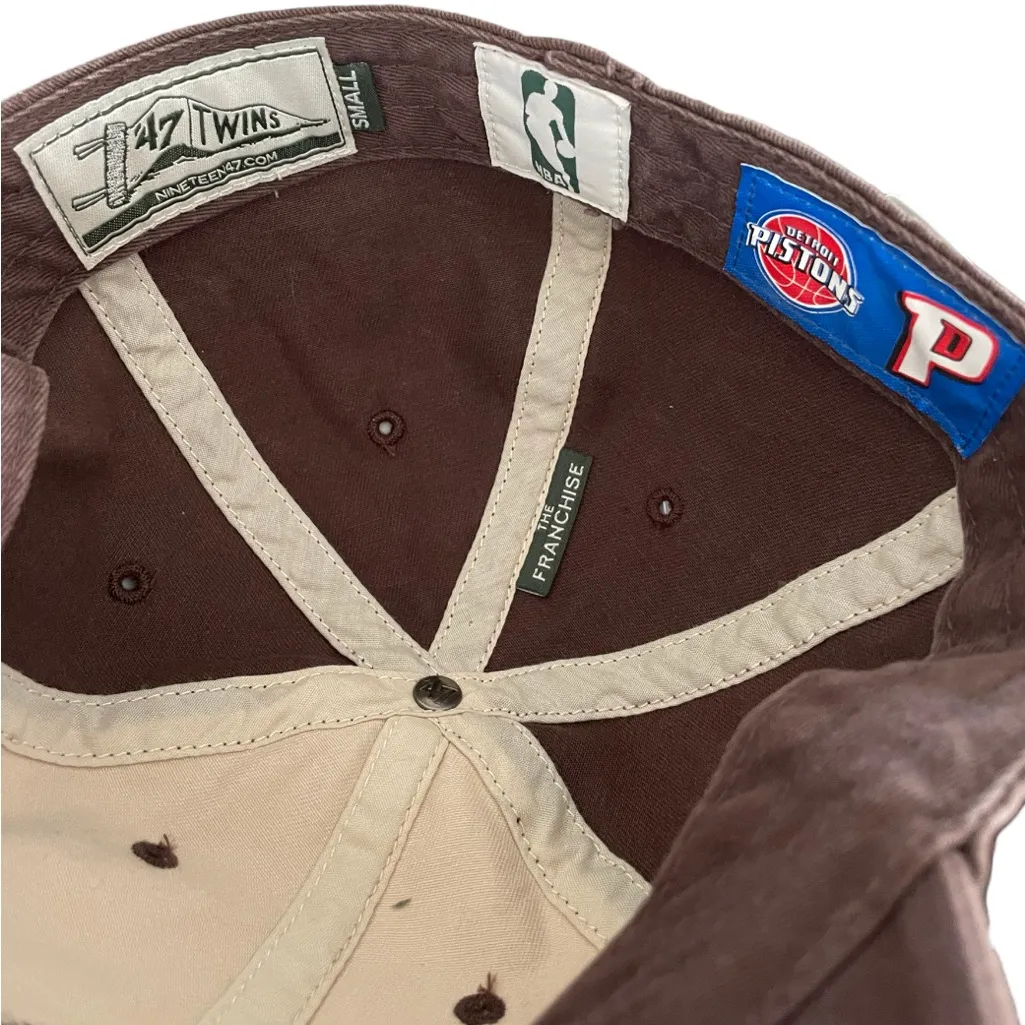 Detroit Pistons Hat Fitted Cap 47 NBA Basketball Y2K Vintage Brown Unisex OS - Image 6