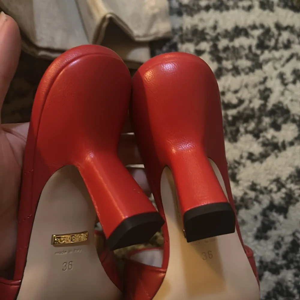 Gucci Double G Marmont Slide Sandal Mules Maple Red size 36 - Image 8