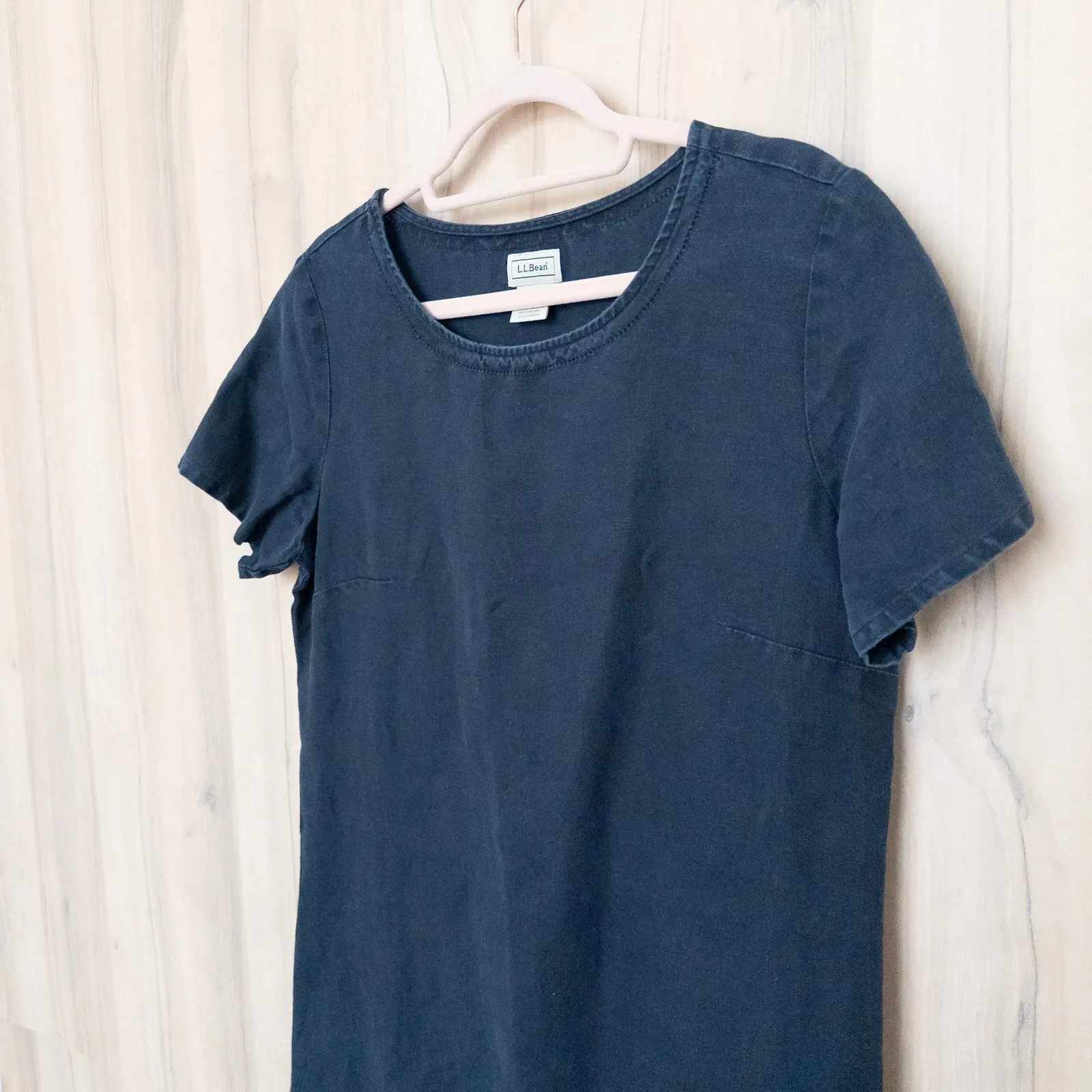 L.L.Bean Womens Linen Dress Size 8 Navy Classic Minimalist Casual Coastal Summer Blue - Image 4