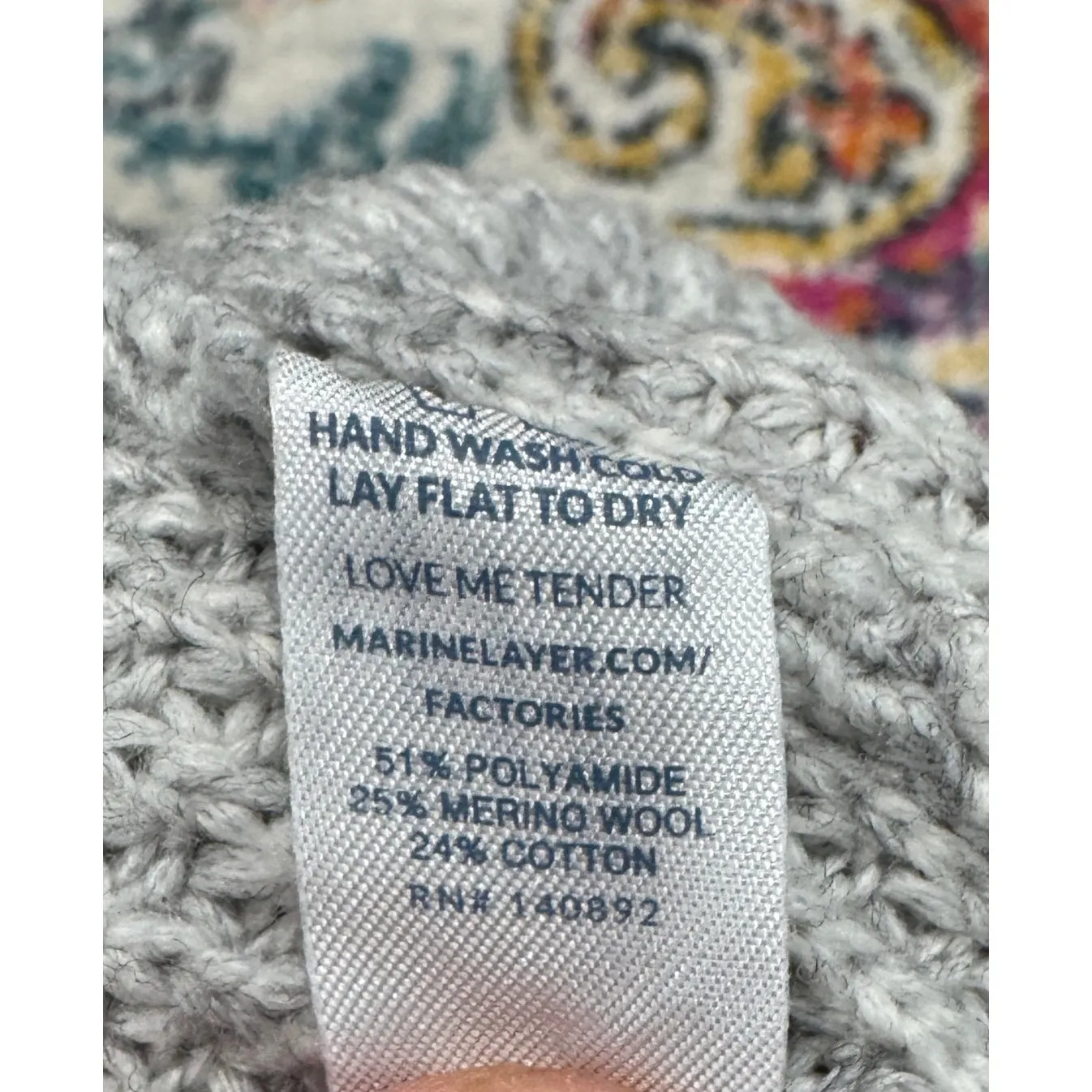 MARINE LAYER Merino Wool Blend Waffle Knit Pullover Crewneck Sweater Size S - Image 5