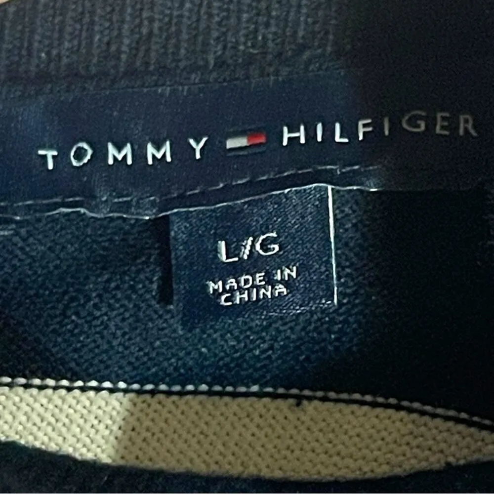 Tommy Hilfiger Turtleneck Sweater Navy White Stripe Large - Image 4