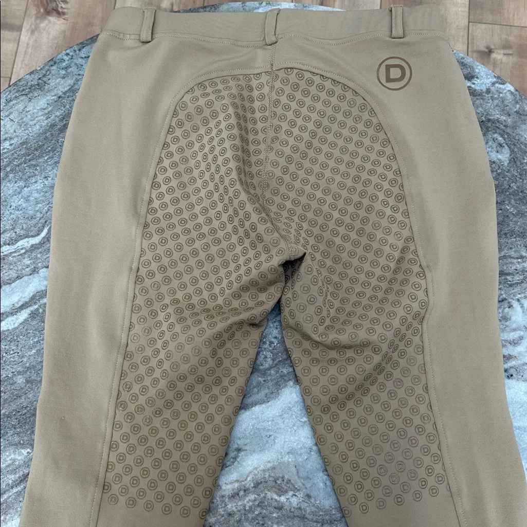DUBLIN Elite Gel Full Seat Breeches Equestrian Beige/Tan Pull On Pants Sz 16/34 Tan - Image 6