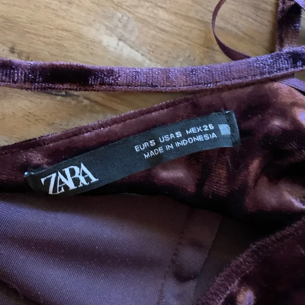 Zara Plum Velour Strappy Short Cinched Dress Size S Small Party Occasion - Image 7