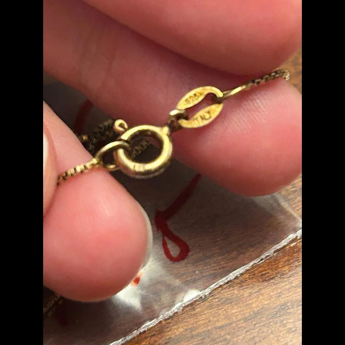 18 inch h16 4.16g cross pendant necklace 925 sterling silver gold tone - Image 5