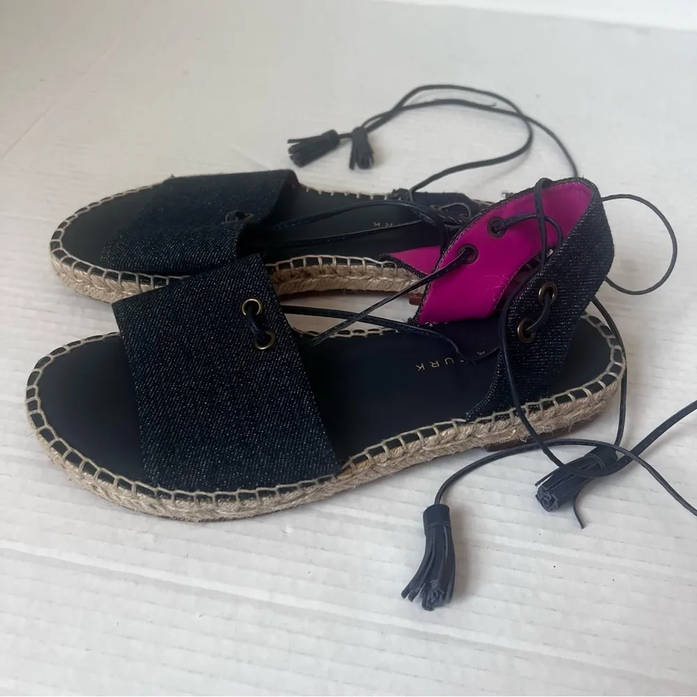 Trina‎ Turk Blue Denim Bardot Strappy Espradille Size 7.5M 🍒 - Image 4