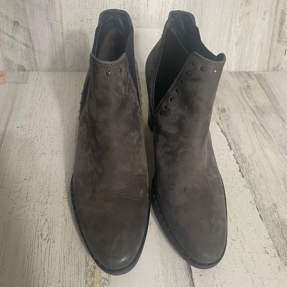 Paul Green Grey Nubuck Leather Chelsea Ankle Boots Studded size US 8 ‎ UK 5.5 - Image 7