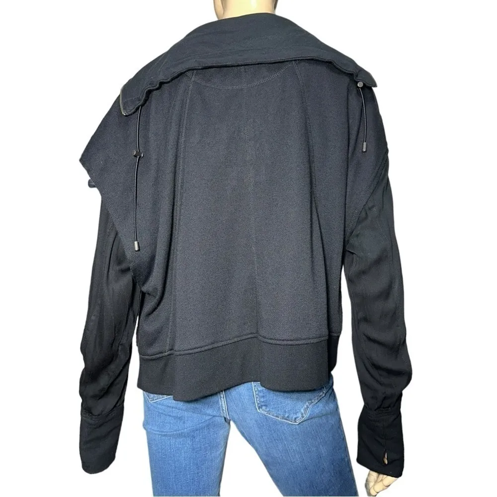 Peace Love World Women’s Size XL Black Double Tonal Fabric Two in One Jacket - Image 7