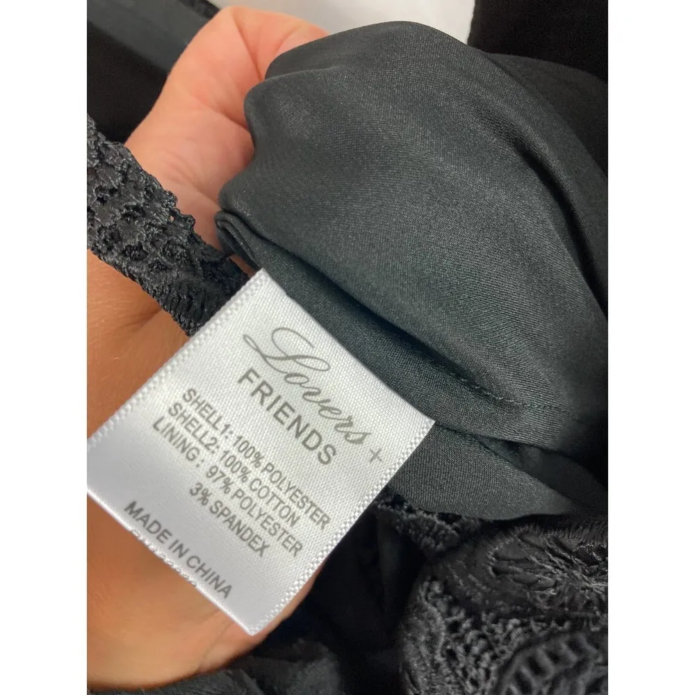 Lovers + Friends Moon Dance Dress Lace Crochet XS Black - Image 9