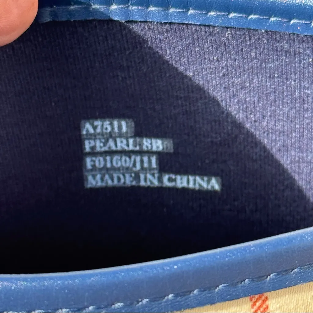 Coach Perl Navy Plaid Pattern Rain Boots for Women Size 8B - Image 4