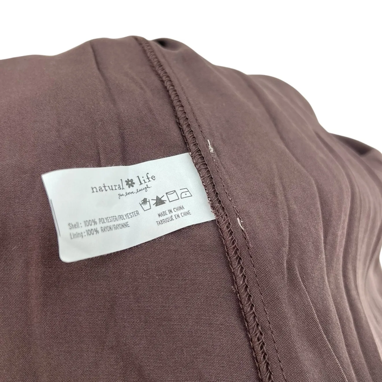 Natural Life Floral Print Midi Dress Kimono Sleeve Brown Red Size Small - Image 12