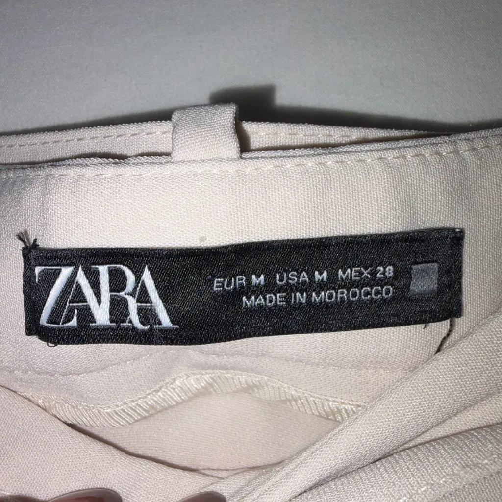 ZARA Beige Wrap Skort High Waist Tie Detail Size M(A212) - Image 6
