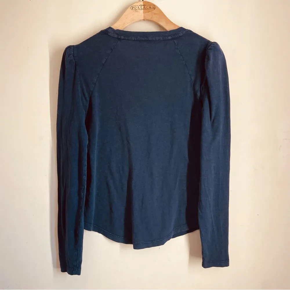 Nic + Zoe NZT Modal Blend Puff Shoulder Long Sleeve Top Blue size XS - Image 2