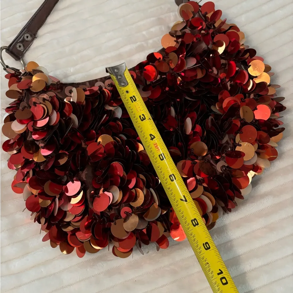 Fall Mermaid Sparkly Purse NWOT Bronze Orange Red Brown - Image 7