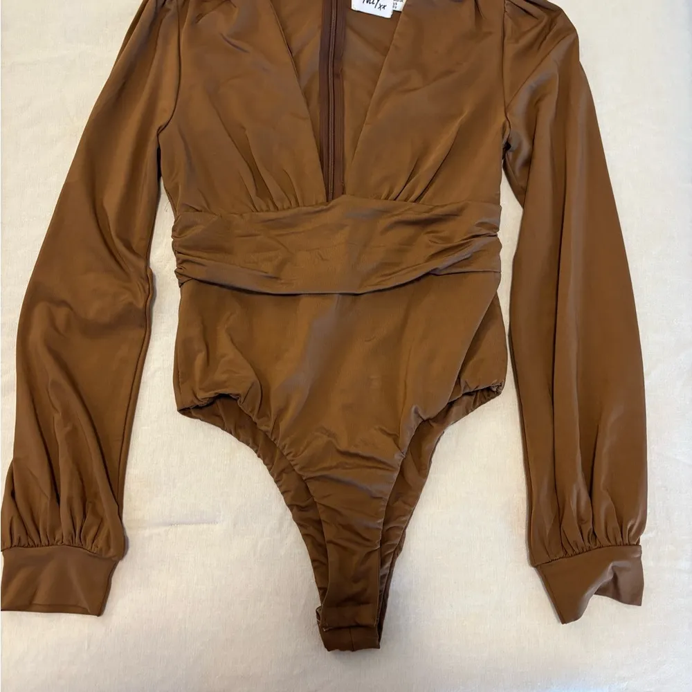Princess Polly Brown Fitted Wrap Bodysuit - Image 3
