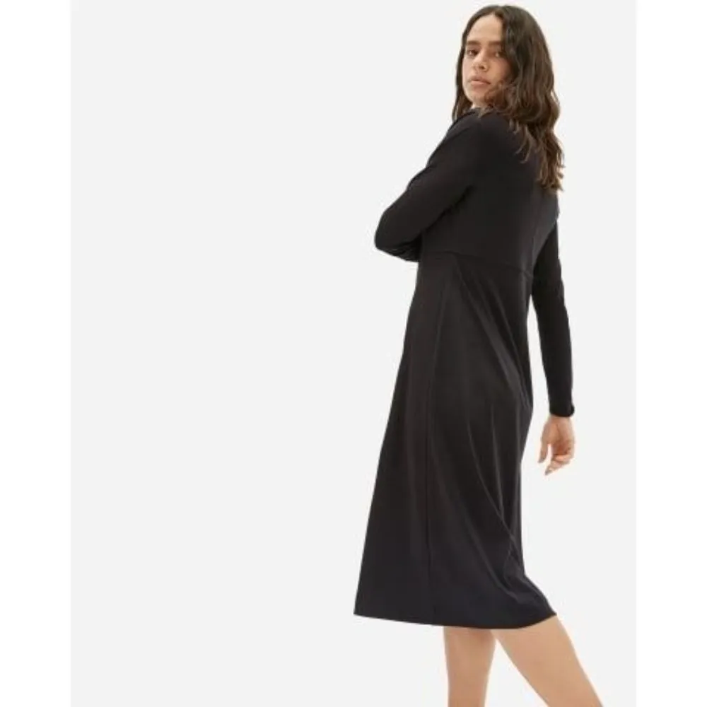 Everlane The Luxe Cotton Shirtdress Long Sleeve Collar Black Size XXS - Image 6