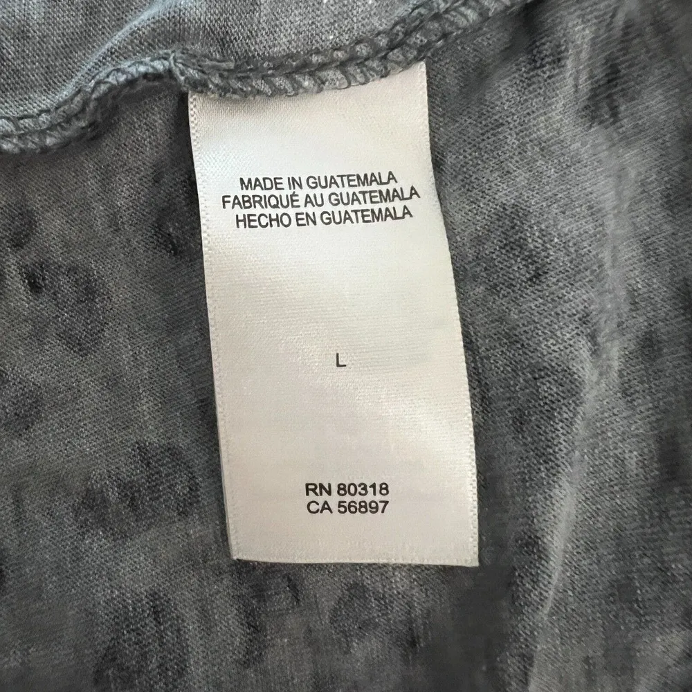 Lucky Brand Shirt Women Large Gray Animal Print Tee Long Sleeve Crew Neck Casual - Image 8