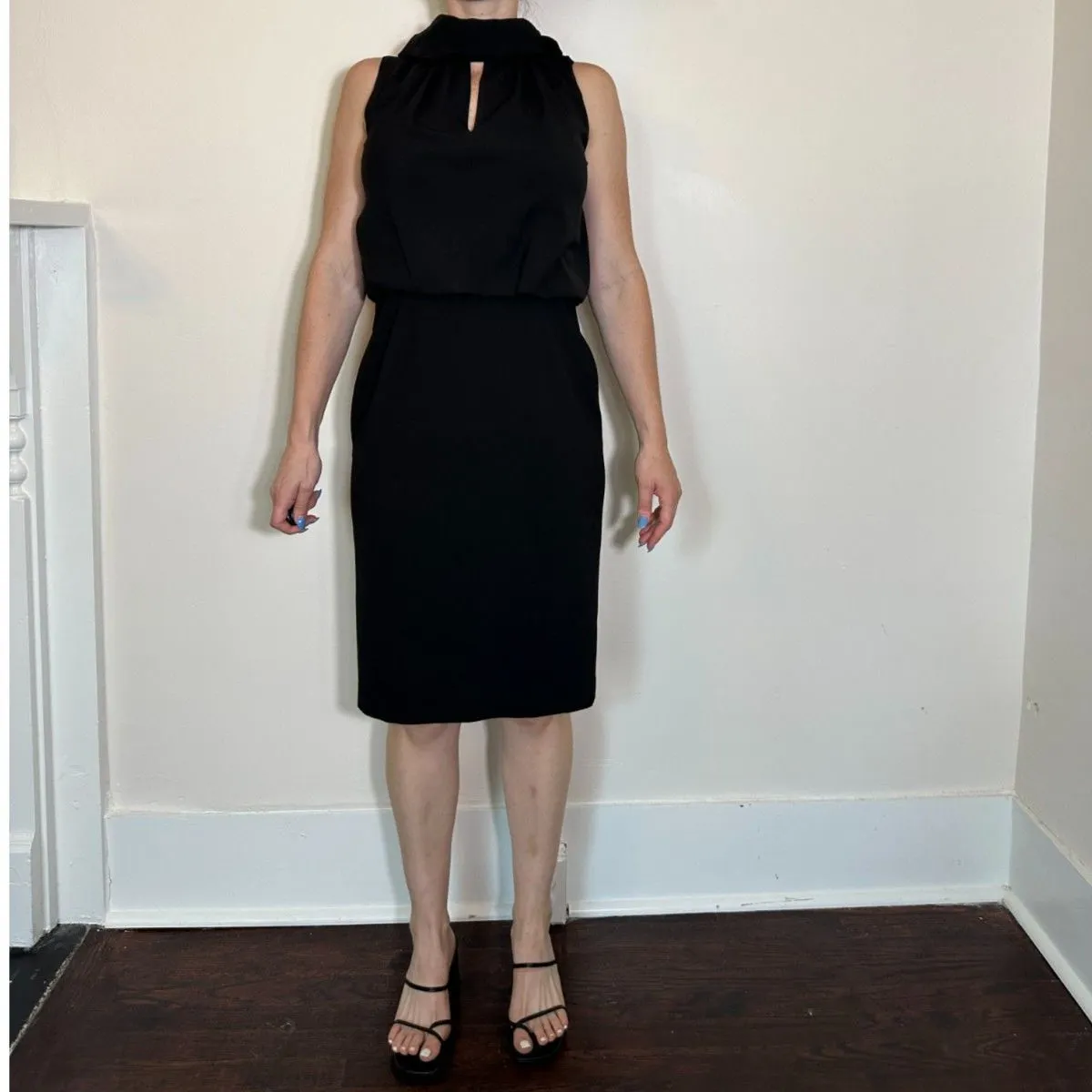 LAFAYETTE 148 Black Busines Casual Midi Dress Size 6 - Image 4