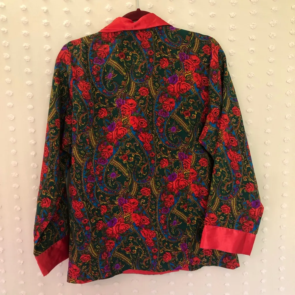 Victoria’s‎ Secret Vintage Gold Label Floral Blazer Lingerie Top - Image 2