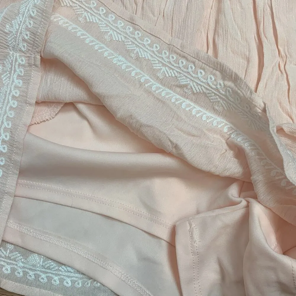 Torrid size 1 pink shorts rayon chiffon lined lightweight casual pull on peach - Image 8