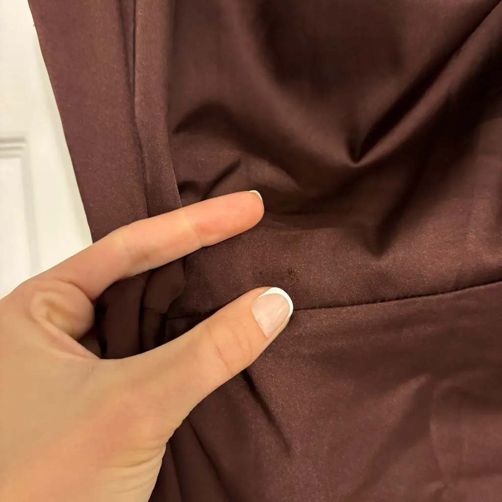 Lioness Brown Satin Mini Dress - Image 6