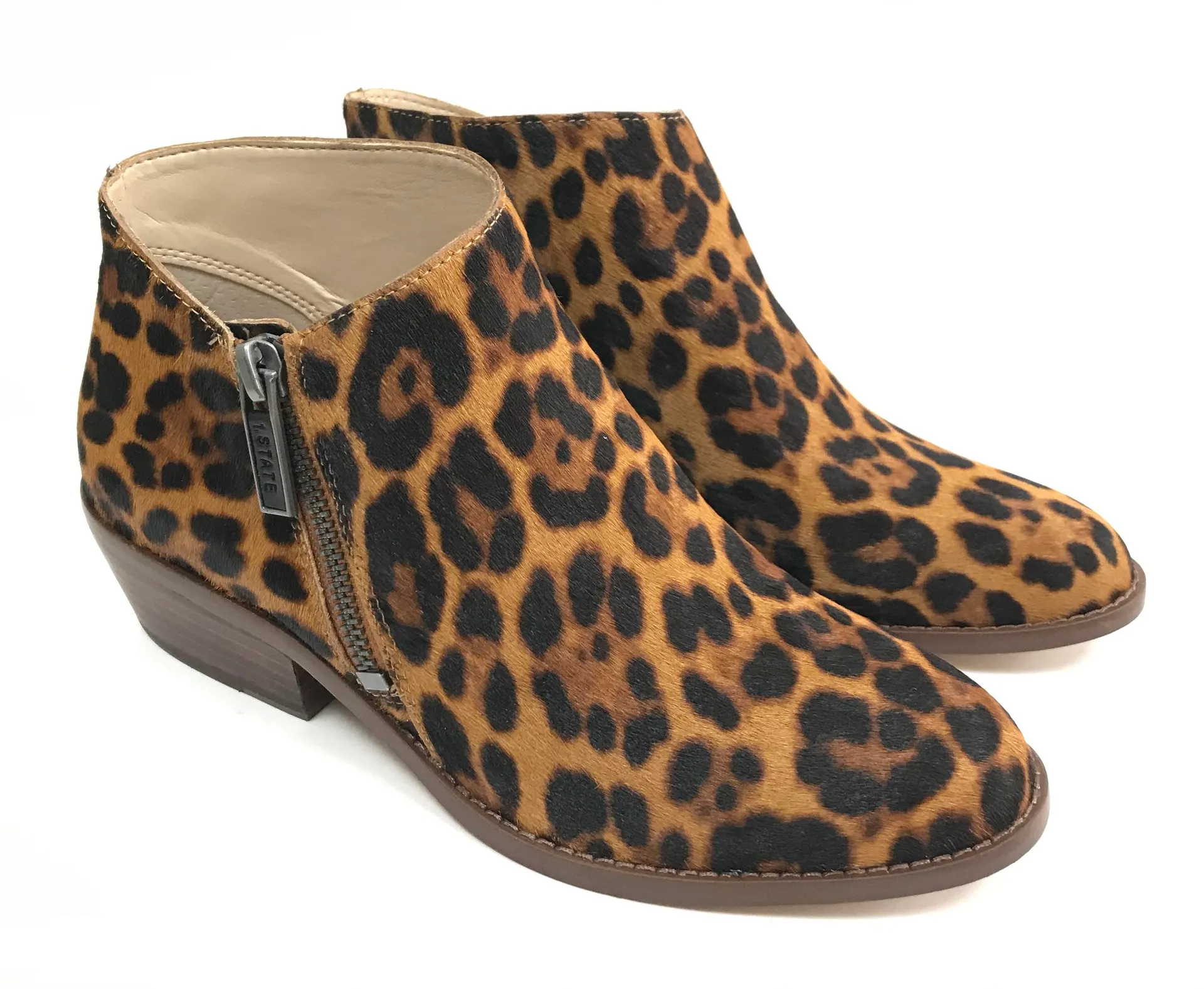 Leather Animal Print Block Heel Booties - Image 5