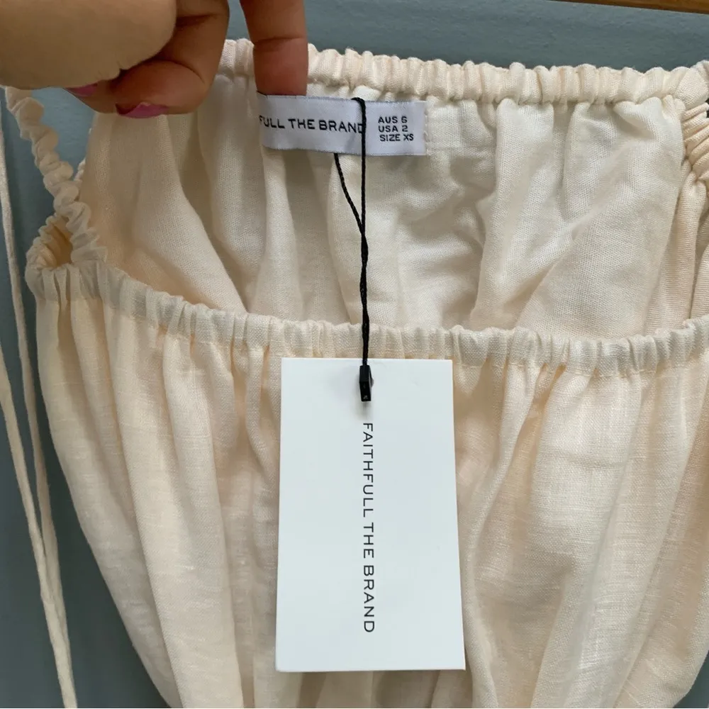 Faithful The Brand Zuma Mini Dress in Linen Cream XS - Image 12