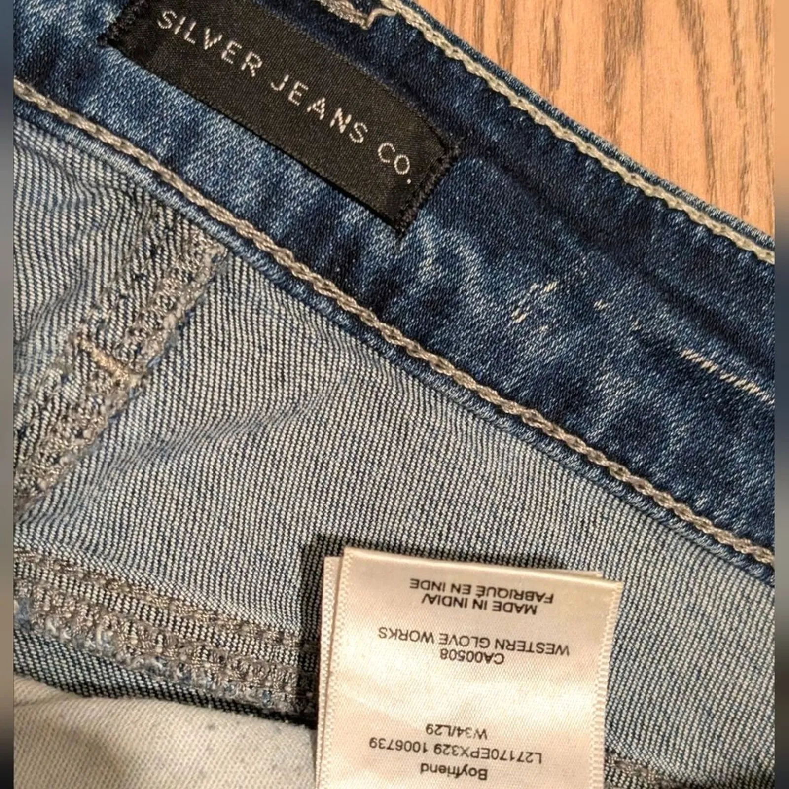 Silver Jeans‎ Womens 34 Boyfriend Ripped Ankle Denim Pants Slim Leg - Image 2