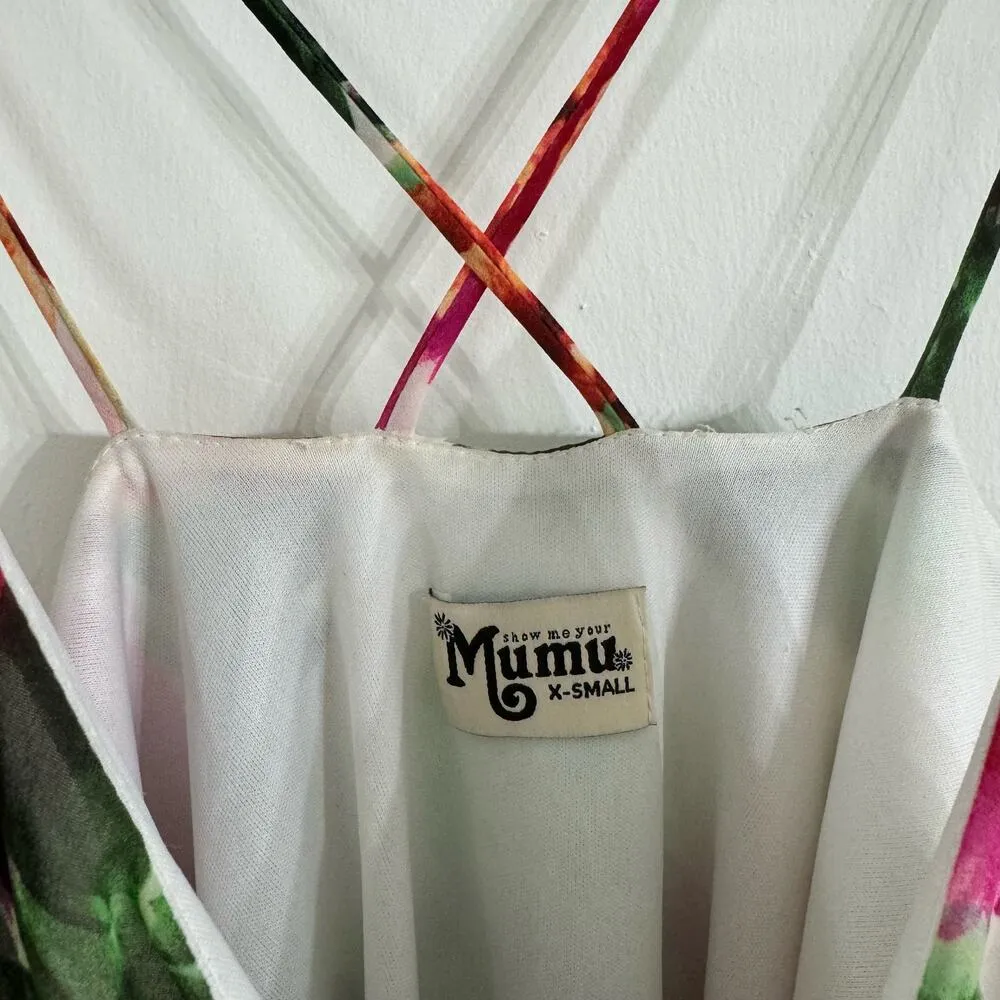 Show Me Your Mumu x Revolve Criss Cross Cactus Bloom Mini Dress Size X-Small - Image 5