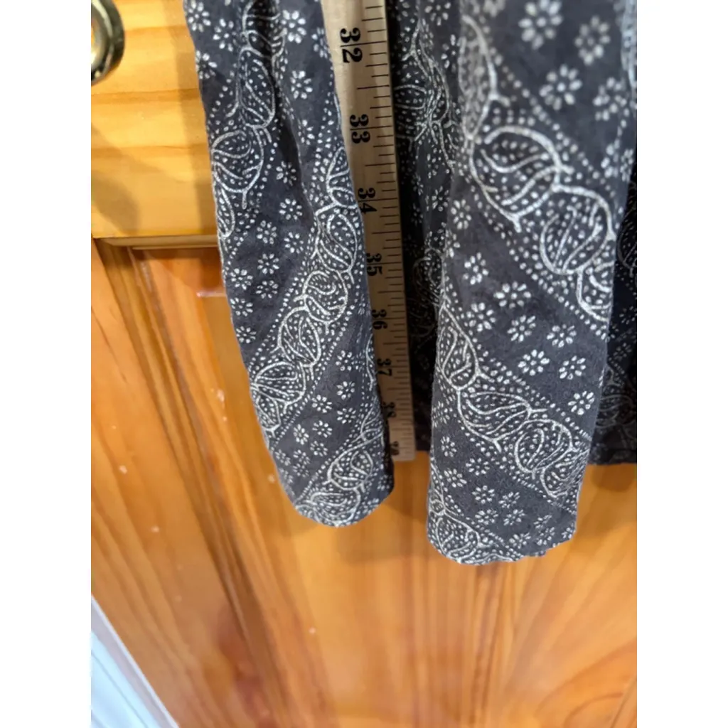 Eddie Bauer 100% Cotton Brown Printed Short Sleeve Dress Size 12 - Image 5